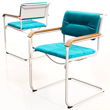 Elegant Thonet S 34 N: Cushioned Comfort! 3D model image 1 