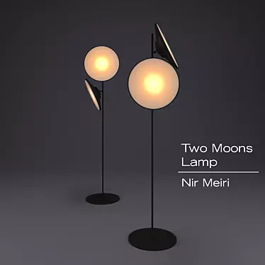 Luminous Lunar Lamp: Two Moons 3D model image 1 