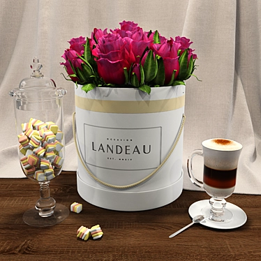 Roses & Latte Décor Set 3D model image 1 