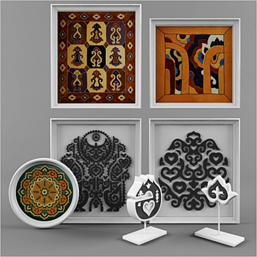 Tatar Heritage Wall Art Set 3D model image 1 