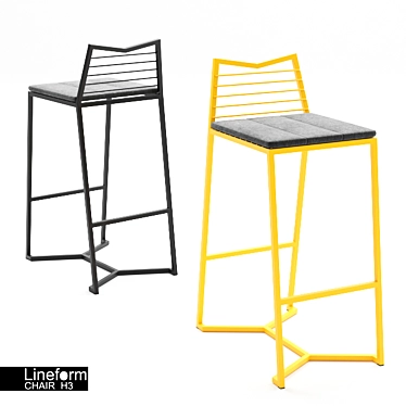 Sleek and Stylish H3 Barstool by Lineform 3D model image 1 