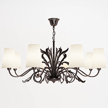 Bronze Metal 8-Light Chandelier 3D model image 1 