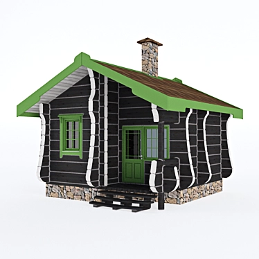  Rustic Logwood Bathhouse 3D model image 1 