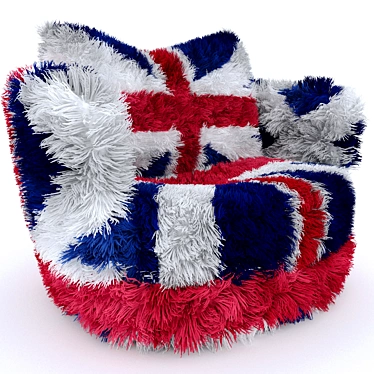 British Flag Floral Armchair 3D model image 1 