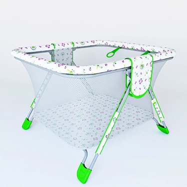 Green Square Extra Fairy Playpen 3D model image 1 