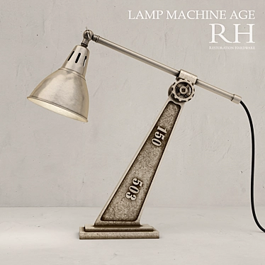 Vintage Steel Task Lamp 3D model image 1 