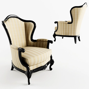 Elegant Baroque Armchair 3D model image 1 