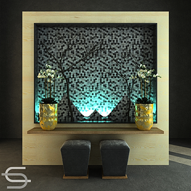 Elegant Wall Décor Panel 3D model image 1 