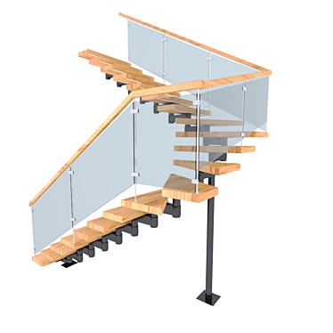 Versatile Space Saver Stairs 3D model image 1 