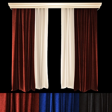 Elegant Curtain Set 3D model image 1 