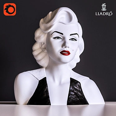 Elegant Marilyn Monroe Porcelain Sculpture 3D model image 1 