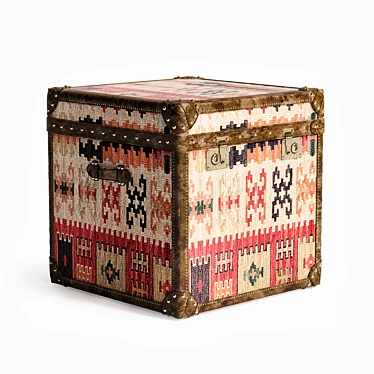 Kilim Cube Chest - Handcrafted Vintage Design 3D model image 1 