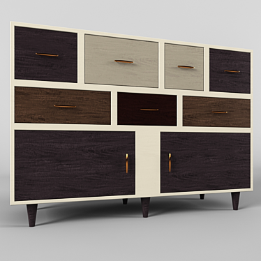 Greyson Multi-drawer Console: Stylish Storage Solution 3D model image 1 