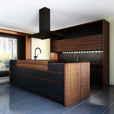 Cemento Eta Noir: Bold Elegance for Your Kitchen 3D model image 1 