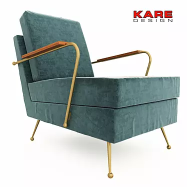 Luxury Velvet Armchair: Gamble Kare Design 3D model image 1 