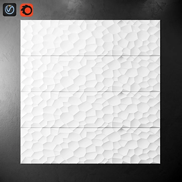 Glossy White Ceramic Wall Tile 3D model image 1 