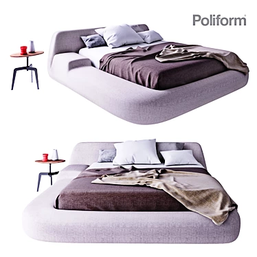 Modern Italian Bed with Customizable Options - Poliform 3D model image 1 