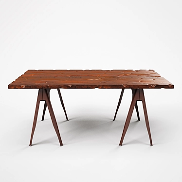 Title: Elegant Oldwood Dining Table 3D model image 1 