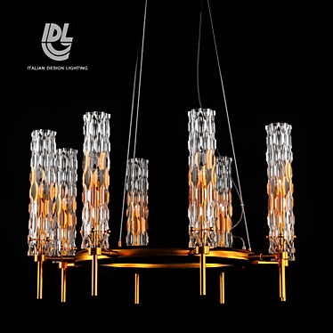 Bamboo Gold Pendant Lighting 3D model image 1 