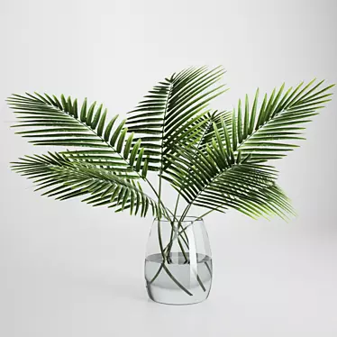 Tropical Foliage Vase Décor 3D model image 1 