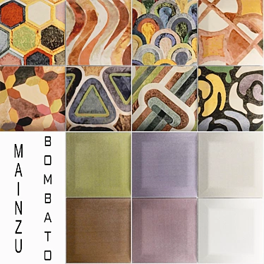 3D Matte Ceramic Tiles: Bombato Collection (15x15 cm) 3D model image 1 