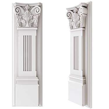 Elegant Carved Pilaster 3D model image 1 