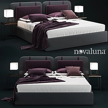 Novaluna Sound: Stylish Double Bed 3D model image 1 