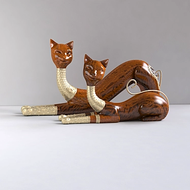 Feline Statuette Collection 3D model image 1 