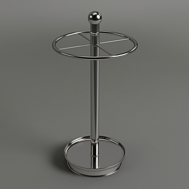 Sleek Chrome Umbrella Stand 3D model image 1 