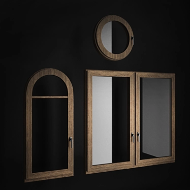 Elegant Wooden Windows  3D model image 1 