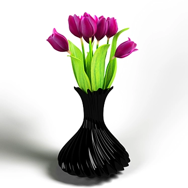 Vibrant Tulip Vase: 3D Rendering 3D model image 1 