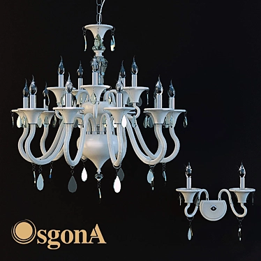 Elegant White Chandelier 3D model image 1 