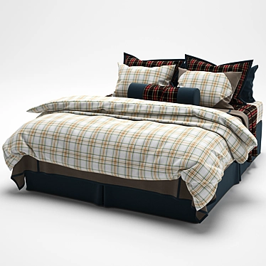 Title: Ethnic-Chic Bedding Set 3D model image 1 