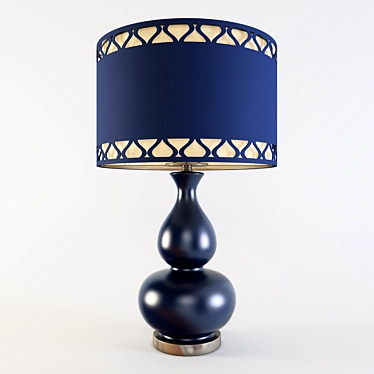 Sophisticated Gourd Table Lamp - Dark Blue 3D model image 1 