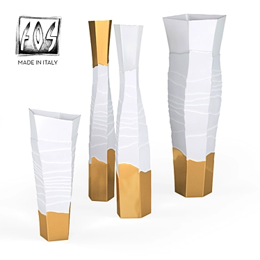 Erosion-inspired Ceramic Vases by FOS Ceramiche 3D model image 1 