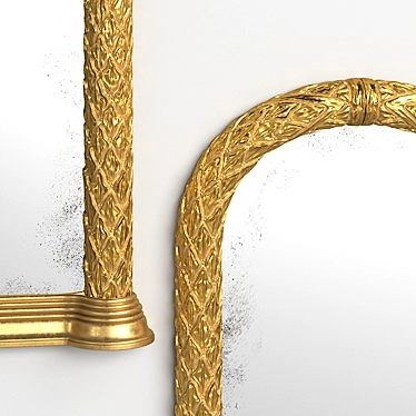 Handcarved Water Gilded Wall Mirror 3D model image 1 