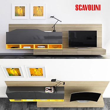 Modern Scavolini Living Room Set 3D model image 1 
