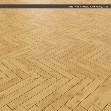 Charming Chestnut Herringbone Parquet 3D model image 1 