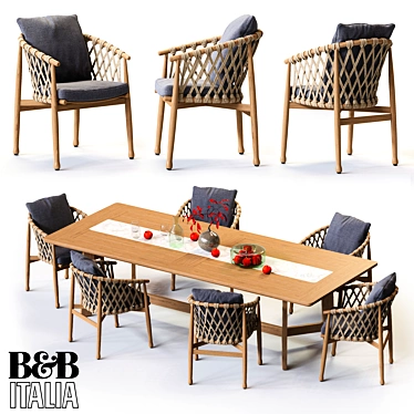 B&B Italia GINESTRA Refined Rectangular Table 3D model image 1 