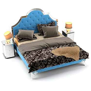 Elegant Garda Decor Bed 3D model image 1 