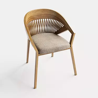 Modern Wood Chair 3D model image 1 