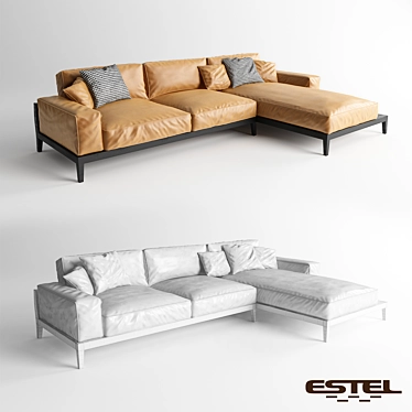 CARESSE FLY: Elegant Sectional Sofa 3D model image 1 