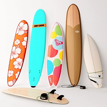 Sleek Surfboards for Every Style 3D model image 1 