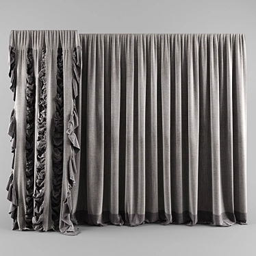 Modern Curtains: Textured and versatile with FBX file 3D model image 1 