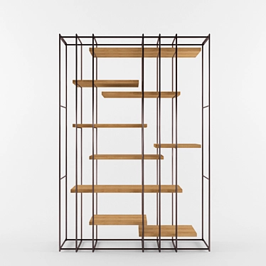 Henge Cage B: Stylish, Functional Shelf 3D model image 1 