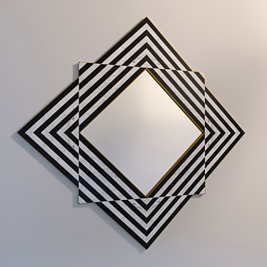 Elegant Stripe Mirror - Modern Decor Piece 3D model image 1 