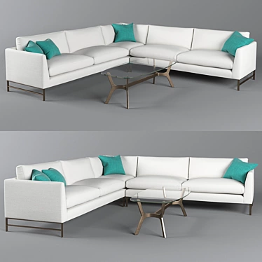 Genesis Sectional Sofa: Modern Comfort for Any Living Space 3D model image 1 