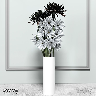 Elegant Narcissus Vase - Limited Edition 3D model image 1 