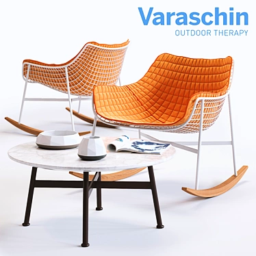 Varaschin SUMMERSET Rocking Armchair - Stylish and Comfortable 3D model image 1 