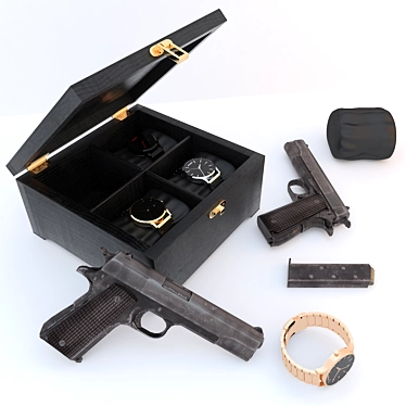 Colt-M1911 and MVMT Watch Combo 3D model image 1 